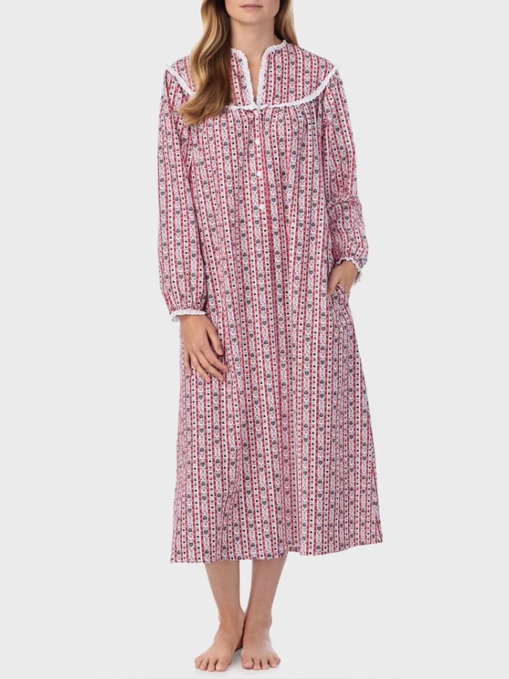 Lanz of Salzburg long cottagecore flannel night gown